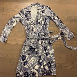 DVF collared wrap dress